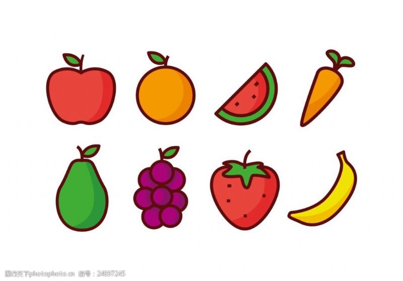 手绘矢量水果素材 创意设计的甜美之源